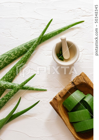 Top view of fresh aloe vera leaves Top view of fresh aloe vera leaves 50348345