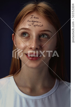 Young woman overcoming mental health problems 50352804