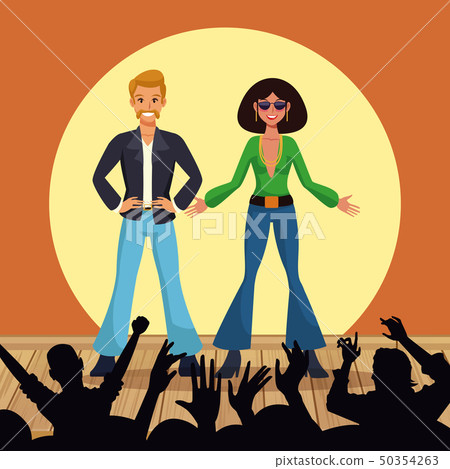 Couple of disco dancers Couple of disco dancers 50354263