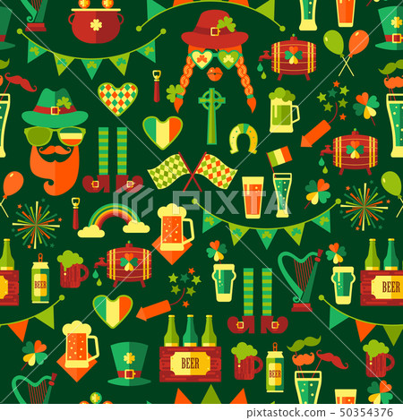 Seamless pattern for Saint Patricks day on green 50354376