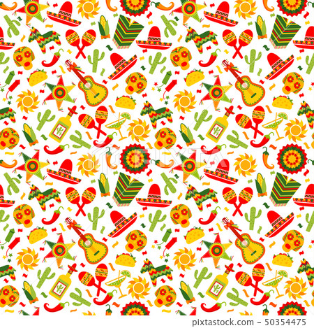Cinco de Mayo celebration in Mexico, seamless 50354475