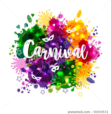 Illustration of Carnival Mardi Gras on multicolors 50354531