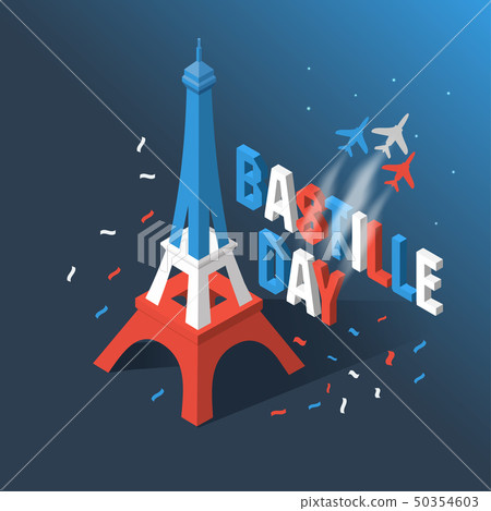 Bastille Day, Independence Day of France, symbols. 50354603