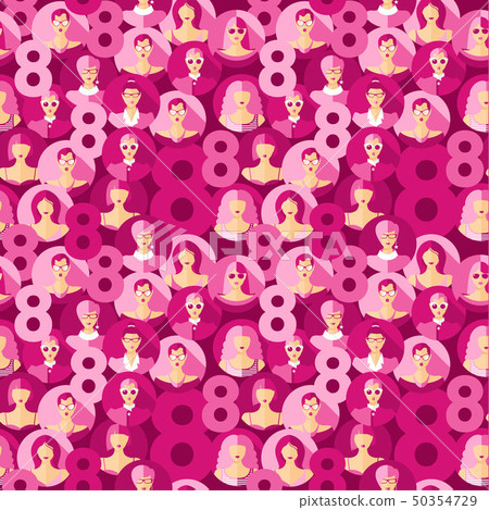International Women s Day. Vector seamless pattern International Women s Day. Vector seamless pattern 50354729