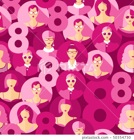 International Women s Day. Vector seamless pattern International Women s Day. Vector seamless pattern 50354730