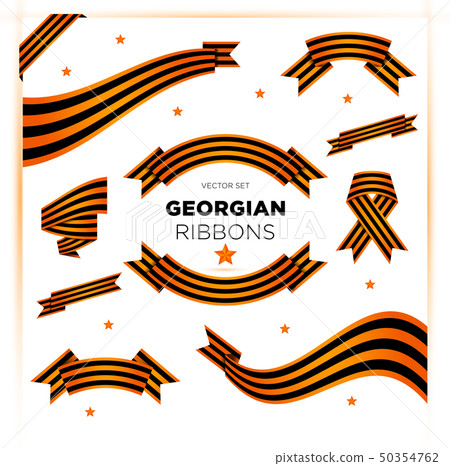 Set of military georgian ribbons for Victory Day - Stock Illustration ...