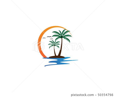 Palm tree summer logo template 50354798