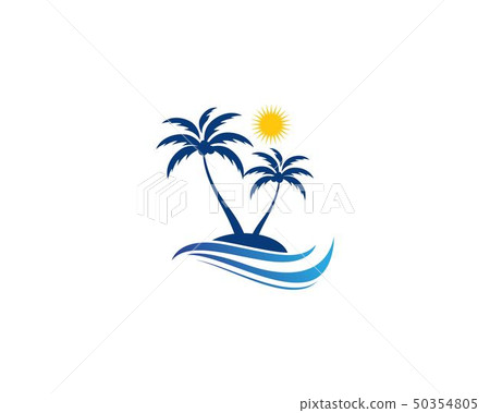 Palm tree summer logo template 50354805