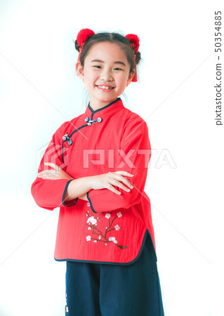 Chinese girl on white background Chinese girl on white background 50354885