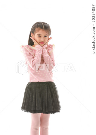 Girl on white background 50354887