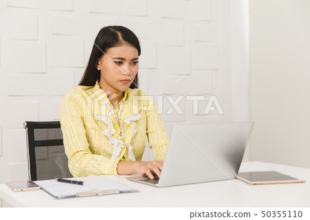 Asian architect lady at office 50355110