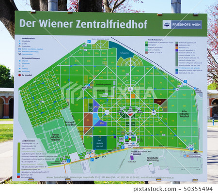interior-map-of-vienna-central-cemetery-stock-photo-50355494-pixta