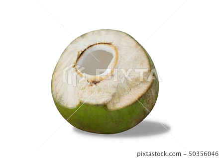 Coconut fruit opened isolated on white 50356046