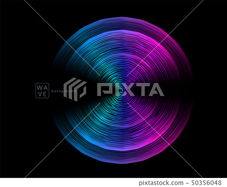 Abstract digital future wave lines vector background in circle shape. Tech music sound concept Abstract digital future wave lines vector background in circle shape. Tech music sound concept 50356048