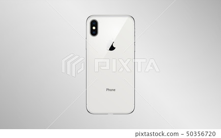 back side of high quality new Phone X with camera on light background 50356720