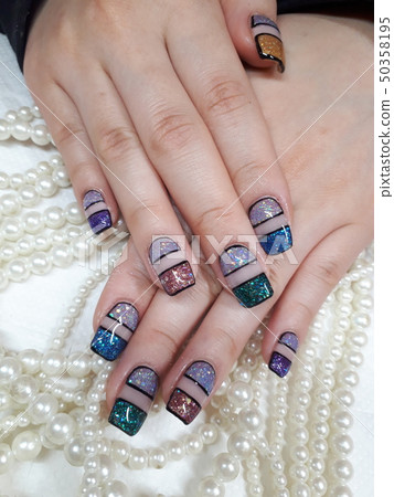 Colorful glitter nail 50358195