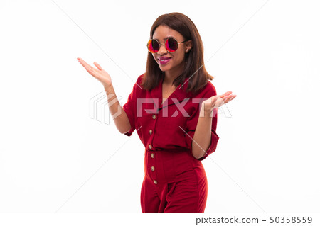 modern portrait of african young girl possing on white background modern portrait of african young girl possing on white background 50358559