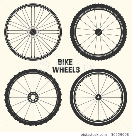Bicycle wheel symbol vector illustration. Bike rubber mountain tyre, valve. Fitness cycle, mtb Bicycle wheel symbol vector illustration. Bike rubber mountain tyre, valve. Fitness cycle, mtb 50359008
