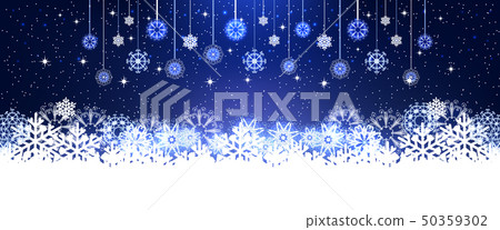 Abstract Christmas Background. Snowflakes, night sky. 50359302