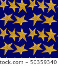 Seamless pattern with golden metallic stars. 50359340