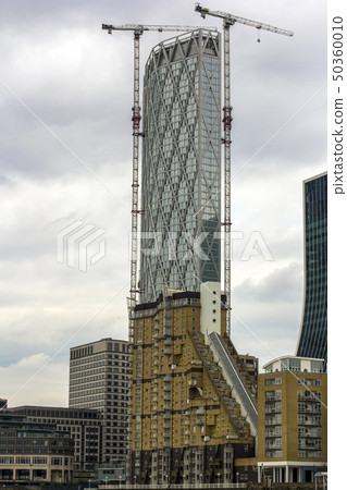Skyscraper under construction in central London. High-rise buildings. Residential buildings 50360010