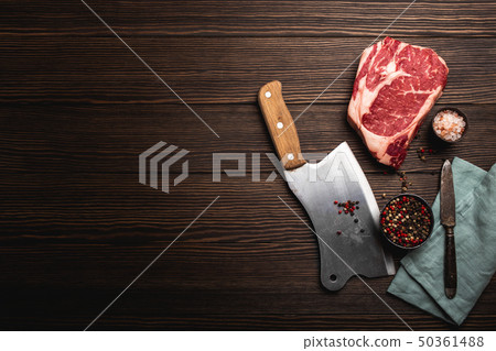 Ribeye and meat cleaver Ribeye and meat cleaver 50361488