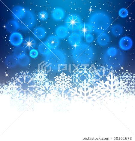 Abstract Christmas Background. Snowflakes, night sky. 50361678