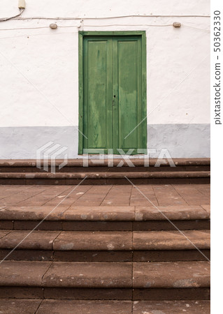 Typical green color of the door, Tenerife, Spain 50362330