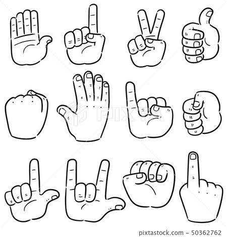vector set of cartoon hand 50362762