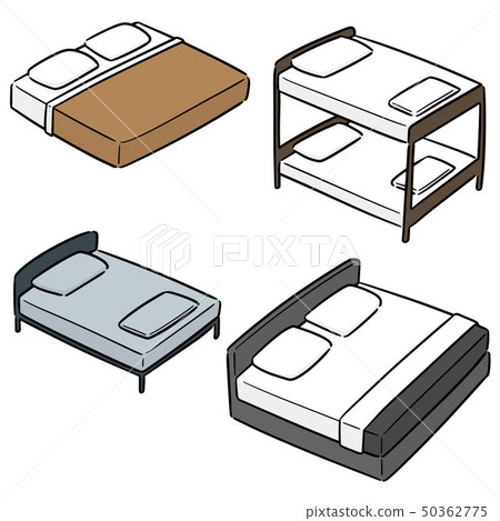 vector set of bed 50362775