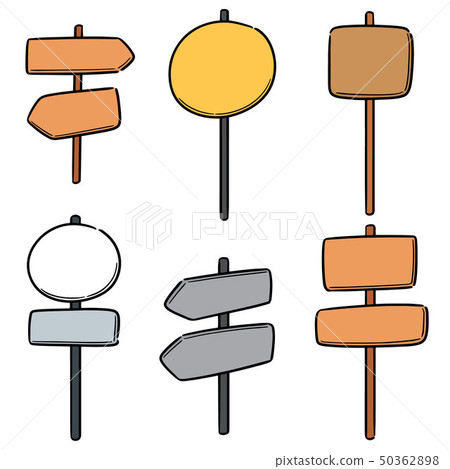 vector set of direction post 50362898