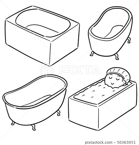 vector set of bathtub 50363051