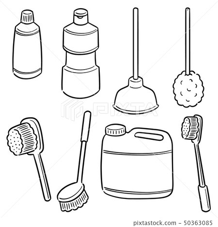 vector set of toilet cleaner 50363085