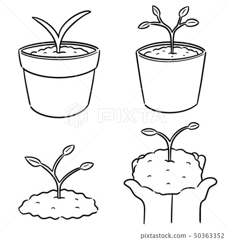 vector set of planting tree 50363352