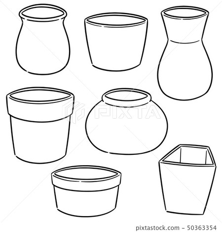 vector set of pots 50363354