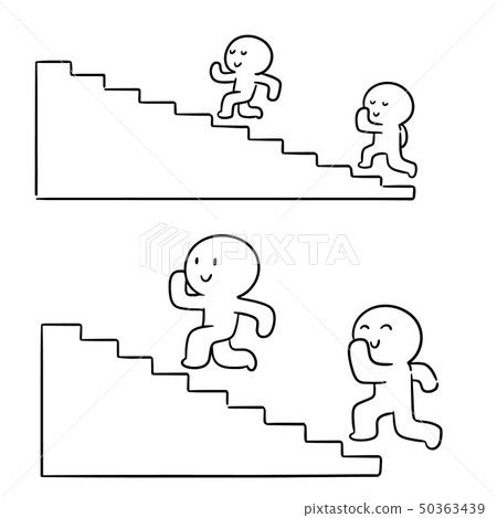 vector set of people walk upstair 50363439
