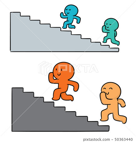 vector set of people walk upstair 50363440