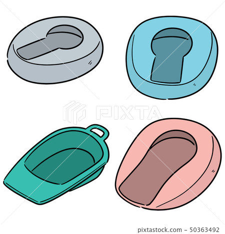 vector set of bedpan 50363492