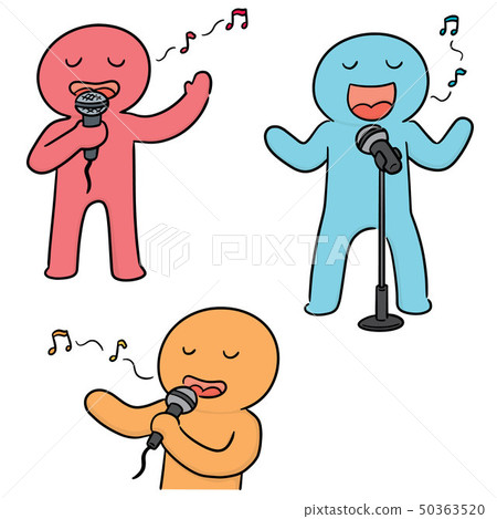 vector set of singer 50363520