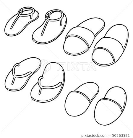 vector set of slippers vector set of slippers 50363521