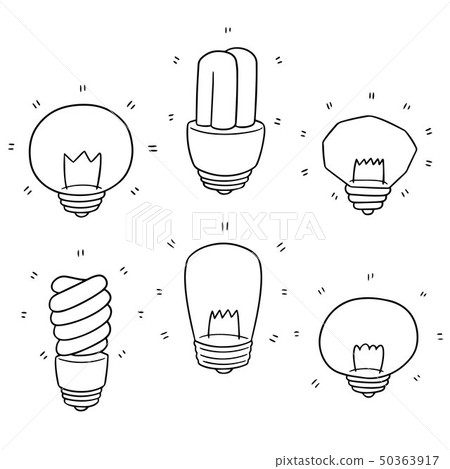 vector set of light bulb 50363917