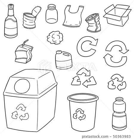 vector set of recycle garbage 50363983
