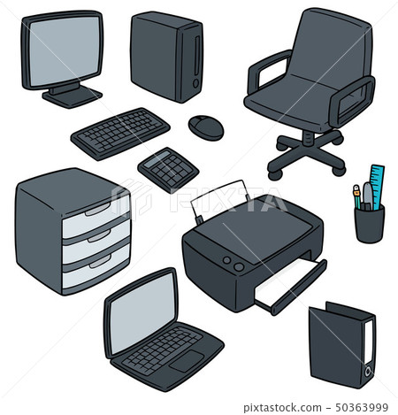 vector set of office accessories 50363999
