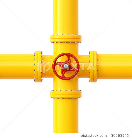 Yellow gas pipe. Fuel and energy industrial concept. 50365945