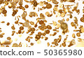 Golden coins rain, Falling coins, falling money, flying gold coins. Isolated on white background 50365980