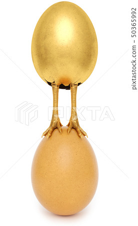 golden egg with golden chicken feet golden egg with golden chicken feet 50365992