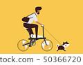 man riding fast modern electric bicycle  50366720