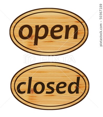 Open Closed 우드 간판 - 스톡일러스트 [50367189] - Pixta