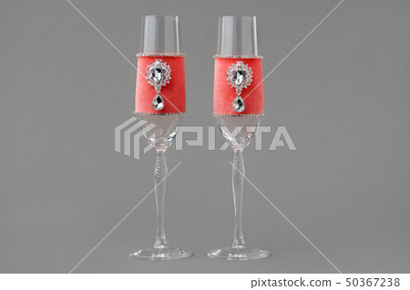 decorated bridesmaid wine glasses