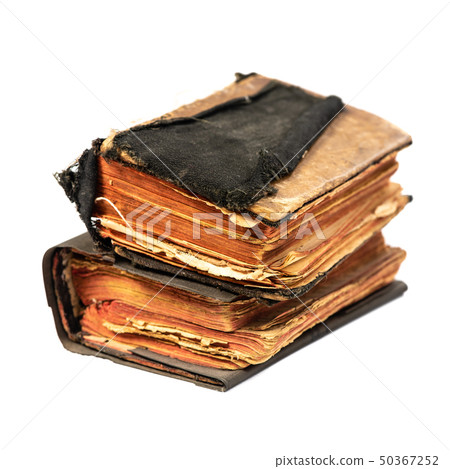 Two aged book books isolated on white background 50367252